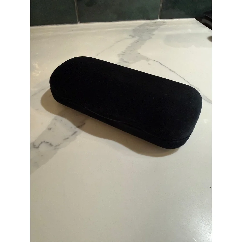 Gucci Black Velvet Sunglasses Case Hard Shell Eyewear Protector Blue Interior
